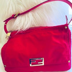 Fuchsia Authentic Fendi  purse with gold hardware